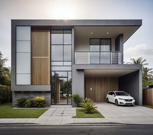 Architecture Design,a car parked in front of a modern house,modern house,modern architecture,modern style,fresnaye,contemporary,luxury home,cube house,residential house,toorak,cubic house,frame house,