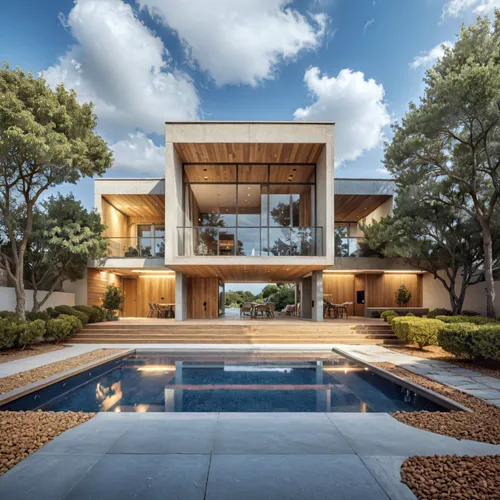 modern architecture with swimming pool surrounded by lush trees,modern house,luxury home,modern architecture,dunes house,luxury property,mid century house,contemporary,mansions,luxury real estate,mans