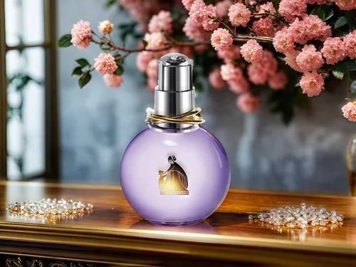 the vase is purple and has flowers on it,perfume bottle,scent of jasmine,perfume bottles,parfum,fragrance,creating perfume,perfume bottle silhouette,perfumery,perfumer,coconut perfume,in the fragrance