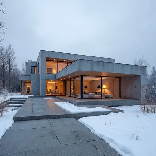  ,there is a building with many windows in the picture,snohetta,winter house,modern house,cubic house,cube house,snow house,modern architecture,scandinavian style,bohlin,dunes house,danish house,canti