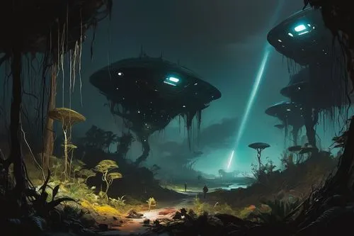  Game Scene, Wild angle view,alien world,alien planet,habitats,gravemind,mushroom landscape,paleoenvironment,primordia,badland,homeworlds,underworlds,concept art,sulaco,bioluminescent,futuristic lands