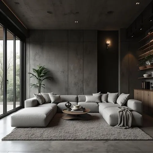  ,a couch is shown in the middle of a room,living room,minotti,modern living room,livingroom,modern minimalist lounge,interior modern design,interior design,contemporary decor,sitting room,apartment l