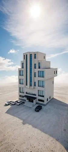 An ultra-realistic, photorealistic architectural visualization of the exact multi-story residential-commercial building shown in image_0.png. The scene is rendered in crisp, high-definition (8k resolu