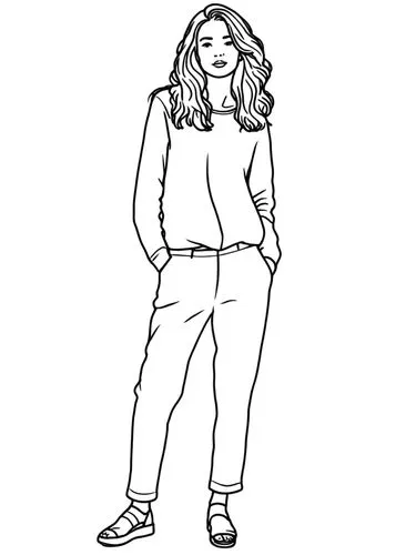 tmn,tmn,rotoscoped,rotoscope,rotoscoping,fashion vector,coloring page,line drawing,woman in menswear,lyonne,summer line art,coloring pages,office line art,coloring pages kids,uncolored,line art,vector