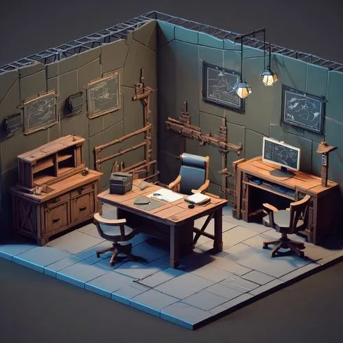 Low Poly,desks,computer room,office desk,desk,voxel,cubicle,workbenches,modern office,working space,study room,director desk,offices,3d render,cubicles,workstations,workspaces,creative office,lowpoly,