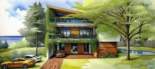 the front of this house looks as if it was painted,prefab,prefabricated,residential house,residential property,private house,promontory