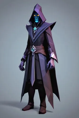 Low Poly,undead warlock,warlock,necromancer,shadowboxer,assassin,nightstalker,cloak,grimm reaper,grim reaper,conjurer,wodrow,cultist,sidious,occultist,spymaster,magistrate,cloaked,oroku,darkman,cloaks