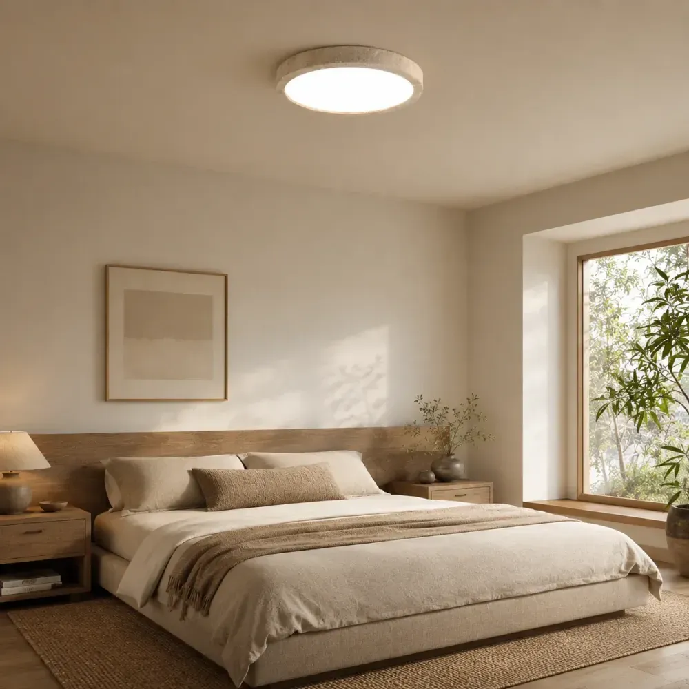 Cirvan Travertine Ring Ceiling Lamp