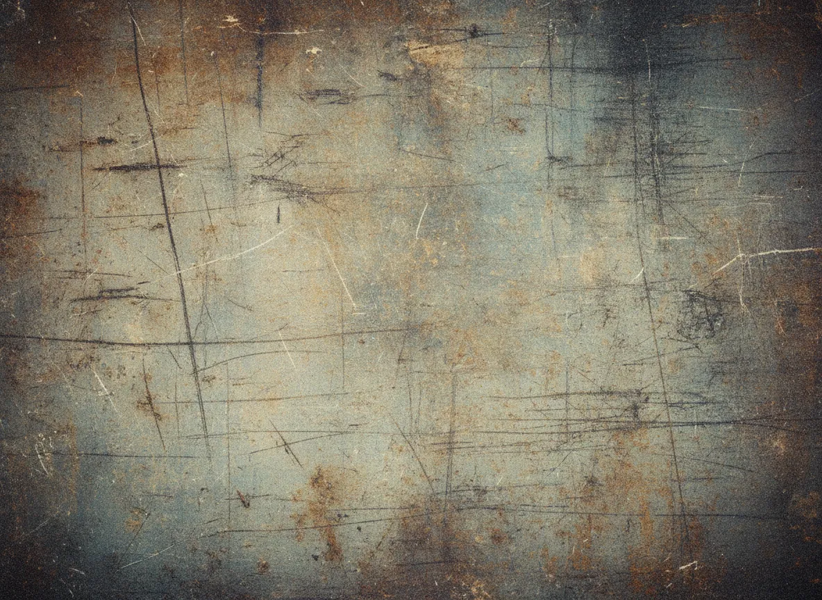 그런지 포스터를 위해 AI가 생성한 디스트레스 텍스처 클로즈업. 긁힘, 먼지, 미묘한 필름 그레인 오버레이가 특징입니다.