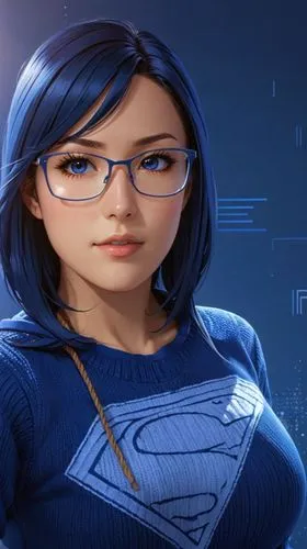 woman wit blue sweter,an image of a female superhero character in the background,super heroine,superhero background,secretarial,superwoman,super woman,female doctor,superwomen,librarian,head woman,won