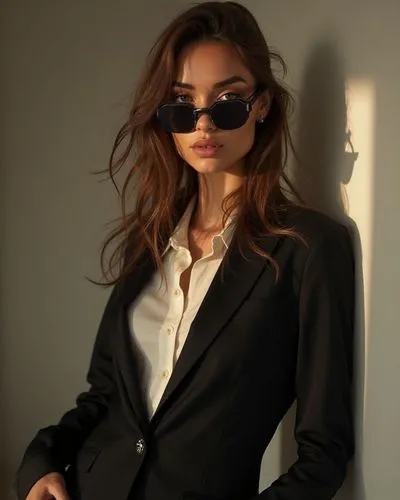  fashion, mulher branca, cabelo castanho longo e ondulado, vestido  elegante, aura misteriosa e apaixonante, editorial de perfume de luxo, iluminação cinematográfica, 4k --v 5 --ar 3:4,a young woman w