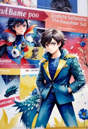 a superhero suit, the suit is black in color and based on a dragon, but it has a normalized look,a large poster hangs on the wall,monsoon banner,party banner,banner set,standees,pamphlet,valentine ban