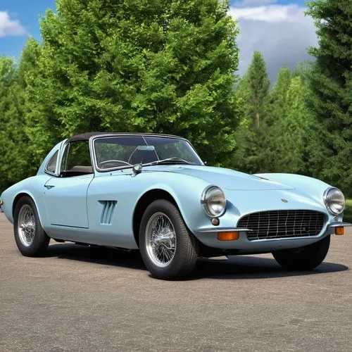 Old sports car,a large blue convertible sports car parked on the street,bizzarrini,roadster 75,american sportscar,ferrari 250 gto,angelotti,ferrari roma,allard,berlinetta,ford shelby cobra,classic car