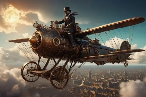 a person that is in the air on a plane,flying machine,airship,airships,air ship,triplane,biplane,grandiloquence,gyroscopic,aviation,whirlybirds,warplane,monoplane,tailspin,photo manipulation,air trans