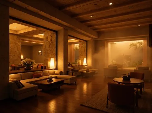 Dimmable LED lights, warm ambient glow, softbox diffusers, floor lamps, table lamps, pendant lights, cozy candlelight, atmospheric fog machines, misty veil, dramatic spotlights, subtle color temperatu