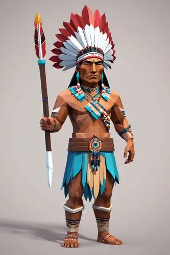 Low Poly,aztec,tribesman,hunkpapa,chiefship,chieftain,amerindian,chieftan,paleoindian,amerindien,american indian,the american indian,kachina,tatanka,sinixt,tezcatlipoca,acteal,amerind,taino,precolumbi