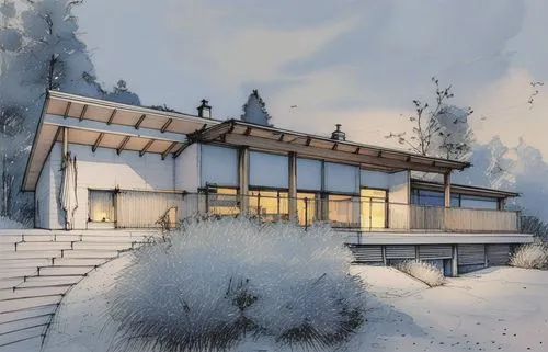 this is a rendering of an architectural house,winter house,prefab,dreamhouse,fromental,suomi,inmobiliaria