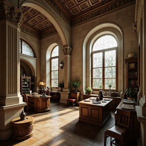 Laboratory Renaissance Style Building Interior Design Ideas