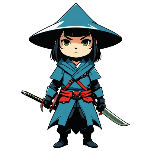 a tiny cute humanoid ronin samurai with mushroom cap hat,cartoon ninja,katana,hijiki,my clipart,kenjutsu,swordsman,samurai,swordswoman,haunebu,kendo,mulan,samurai fighter,kasuga,goki,musketeer,nori,ts