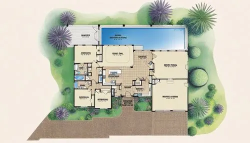 the plan for this luxury home is a huge courtyard with an open floor,residencial,casabella,floorplan home,condominia,inmobiliaria,habitaciones