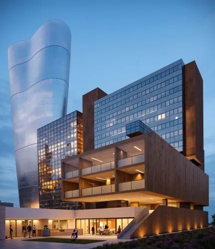 a building with multiple stories in front of it,modern architecture,biotechnology research institute,futuristic art museum,the energy tower,futuristic architecture,cantilevered