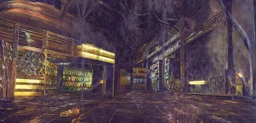 a digital art painting of a room with a wall and a clock,walking in the rain,downpour,passage,rainstorm,flooded pathway,train station passage,temporal,alleyway,rain bar,streetcar,rainfall,deluge,ghost