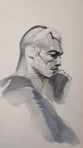 a man's face is drawn in charcoal,brute,colossus,angry man,sketching,studies,bane,ogre,grog,thrall,warmup,old man,game drawing,brushwork,stone man,scribbling,grunted,scowling,digital drawing,jowls,bus