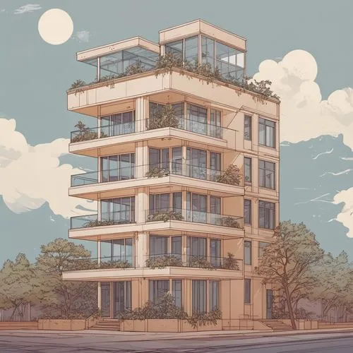 architectural drawings,apartment building,an apartment,sky apartment,apartment block,apartments,residential tower,balconies,apartment house,apartment complex,apartment,shared apartment,high-rise build
