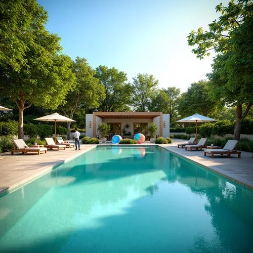 Swimming Pool Romanesque Style Architecture Design Ideas
