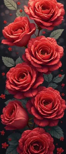 Valentine's runner Rose Area Rugs pattern Love between man and woman Machine Washable Rugs picture Living Room Rugs Abstract Red Rose Flowers and leaves Area Rug Illustration for Bedroom Laundry Room 