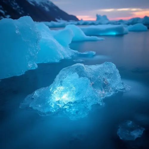 Ice floating in the coastal waters, this far-flung region is made up of icy blue waters and snow-covered landscapes of incredible beauty. Ultra realistic and high quality,some blue ice that is sitting