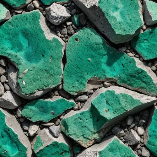 roccia spaccata nera con all'interno minerali preziosi verde smeraldo,many rocks have been colored green and grey,malachite,stone background,emeralds,genuine turquoise,turquoise,green wallpaper,backgr