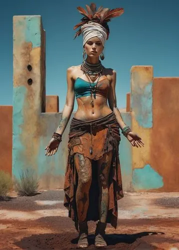 A beautiful, stunning mixed media figure realistic photo using different texture, collage, fabric, powertex, acrylic paint. oil pastels, modeling paste, rust paint, mud, over skin covered. captivating