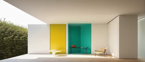 Achieve a minimalist feel with neutral colors and clean lines,color wall,color blocks,sliding door,trend color,color combinations,interior modern design,room divider,rainbow color palette,modern decor