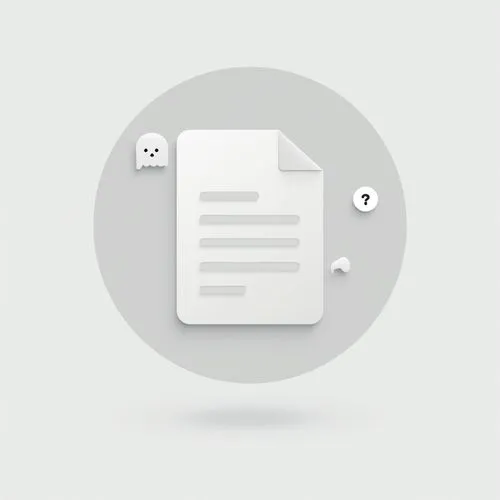 Minimalist flat vector illustration in soft grayscale tones. A light gray circular background with subtle gradient transitions for depth. A single, cleanly designed '404 Page Not Found' symbol, such a
