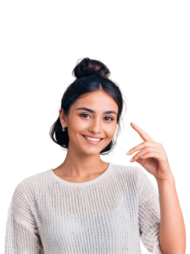 Hand holding smartphone, vertical screen, free video call interface, facial close-up, bright smile, minimal makeup, casual hairstyle, comfortable clothing, relaxed posture, morning sunlight, soft focu