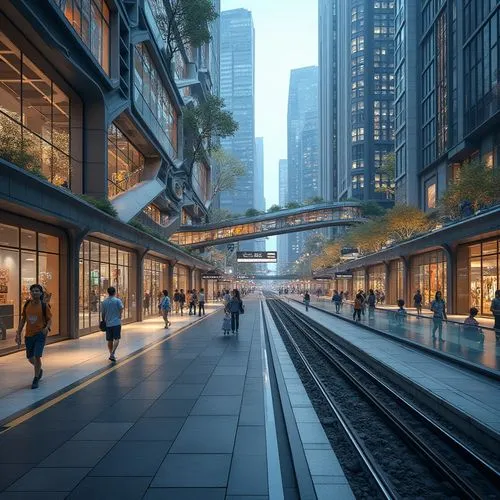 Tram Station Eclecticism Style Building Design Ideas