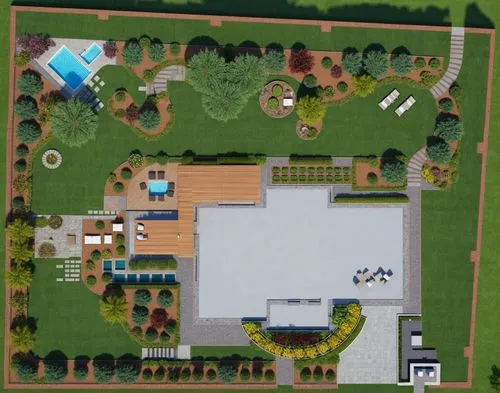 a map of a backyard, swimming pool, fire place and swimming area,private estate,bendemeer estates,golf resort,resort,facility,floorplan