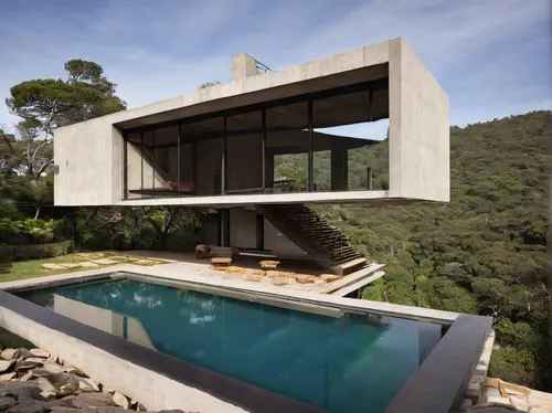 Rock House by Un Arquitectura,dunes house,modern house,modern architecture,cubic house,pool house,cube house,house in the mountains,exposed concrete,house in mountains,mid century house,corten steel,t