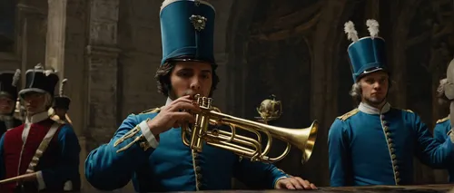 In a futuristic world, a talented cornet player discovers a secret melody that has the power to control people's emotions. Explore the consequences.,trumpet folyondár,fanfare horn,trumpet,euphonium,ba