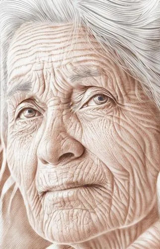 The wrinkles of time are etched on the face of an elderly lady.,a black and white po of a woman with her eyes closed,old woman,elderly lady,elderly person,centenarians,grandmother,centenarian,older pe