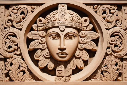 Picture a Taino symbol adorning the intricate carvings of a sacred temple, steeped in centuries of wisdom.,wood carving,carved wood,carved wall,the court sandalwood carved,carvings,stone carving,art d