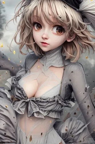  adorable, witch, adorable fantasy, very cute, sweet beautiful 20 year old young woman,,alice,pierrot,fairy tale character,female doll,marionette,cloth doll,silver,painter doll,tumbling doll,artist do