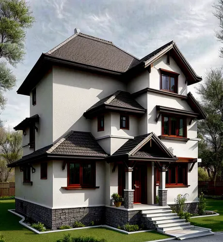 One storey house, ,two story house,house shape,modern house,3d rendering,exterior decoration,house drawing,residential house,architectural style,folding roof,large home,wooden house,house roof,beautif