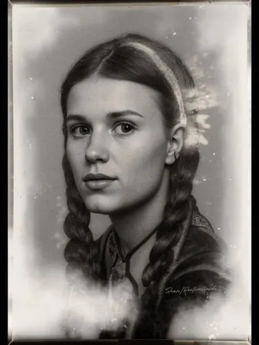 German girl.,a woman with long ids in a black and white po,vintage female portrait,tintype,feldshuh,tereshkova,lyudmila,tintypes,macgraw,ginny,young girl,tymoshenko,Photography,Documentary Photography