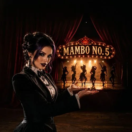 woman holding a tray in front of a marquee,cabaret,1920's retro,maraschino,inamorata,bolero,retro woman,amaretto,wax figures museum,mambo,tango,marionette,matador,circus show,samba deluxe,vaudeville,v