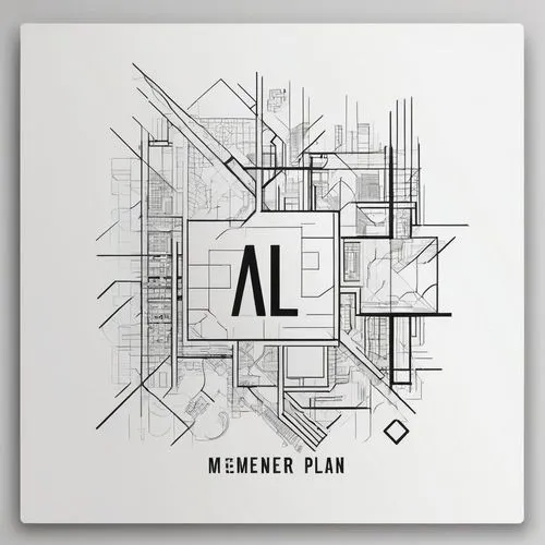 Minimalist logo design for an architecture and urban planning firm named "Allgemeiner Plan". Use stylized letters "A" and "P" integrated into a clean geometric composition inspired by architectural si