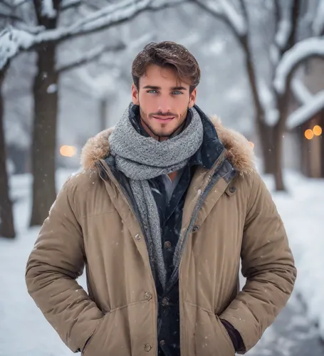 Lifestyle Headshots，Lifestyle，Winter Wonderland，a man,winter background,swedish german,danila bagrov,christmas snowy background,in the snow,winter clothes,male model,scandinavian style,winter clothing