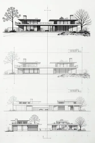 A diagram showing the process of building with each step represented by different architectural sketches and digital construction models of building structures and dimensions. The left side features t