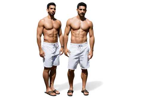 Muscular man, Middle Eastern, 30s, short beard, mustache, intense eyes, strong jawline, white dishdasha, golden accents, traditional sandals, confident posture, standing, dramatic lighting, high contr